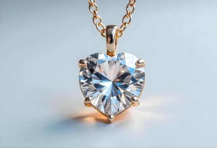 Elegant Diamond Pendant Isolated on a Bright Background for Luxury Advertising